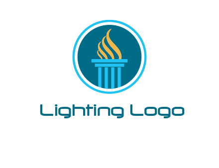 pillar with flames logo