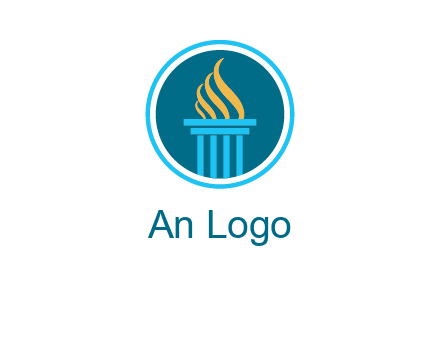 pillar with flames logo