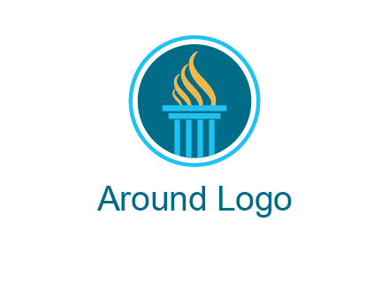 pillar with flames logo