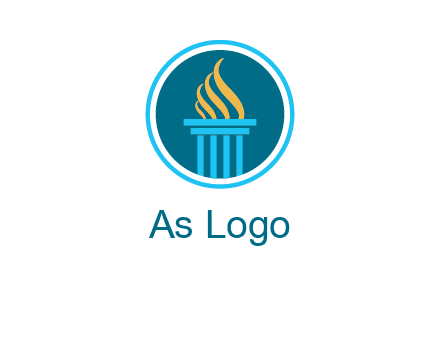 pillar with flames logo
