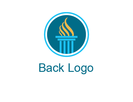 pillar with flames logo