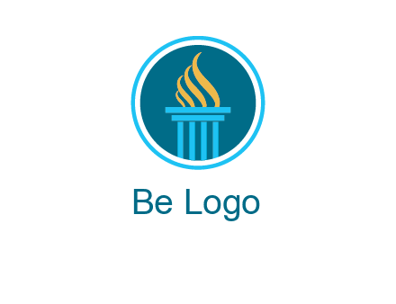 pillar with flames logo