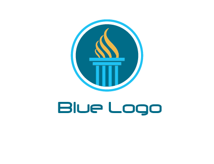 pillar with flames logo