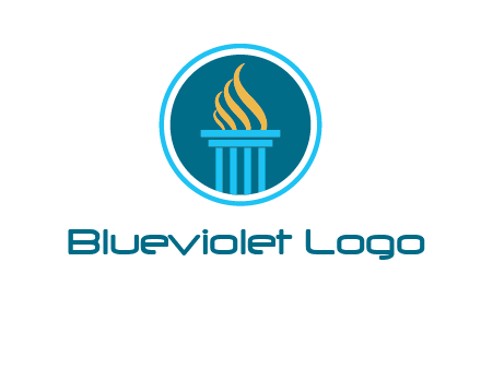 pillar with flames logo