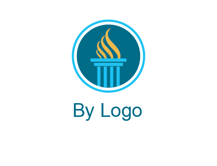 pillar with flames logo