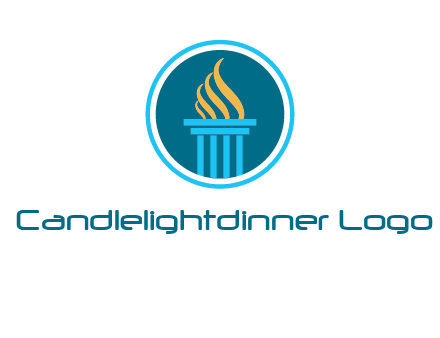 pillar with flames logo