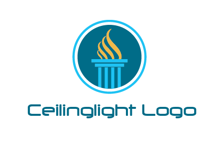 pillar with flames logo