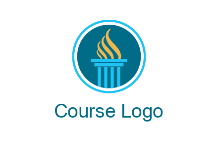 pillar with flames logo