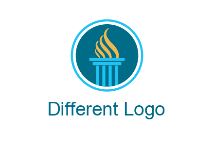 pillar with flames logo