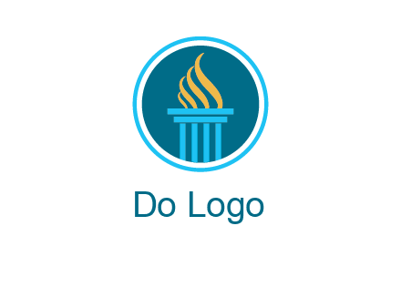 pillar with flames logo