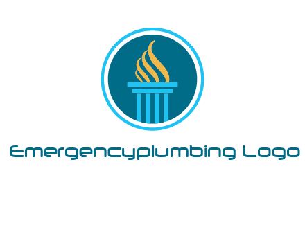 pillar with flames logo