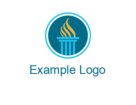 pillar with flames logo