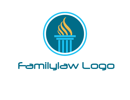 pillar with flames logo