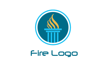 pillar with flames logo