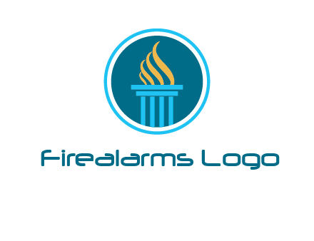 pillar with flames logo