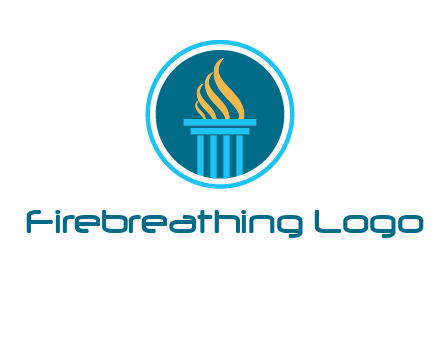 pillar with flames logo