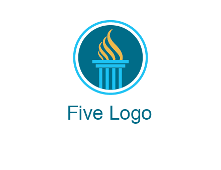 pillar with flames logo