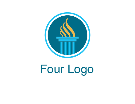 pillar with flames logo