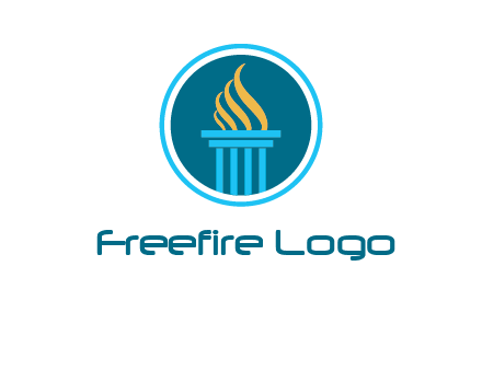 pillar with flames logo