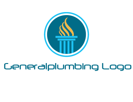 pillar with flames logo