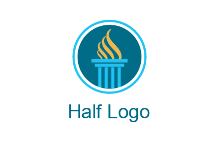 pillar with flames logo