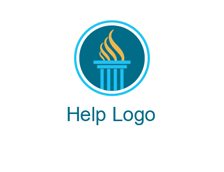 pillar with flames logo