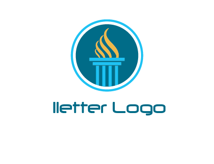 pillar with flames logo