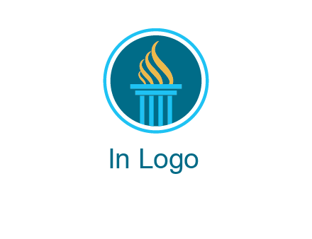 pillar with flames logo