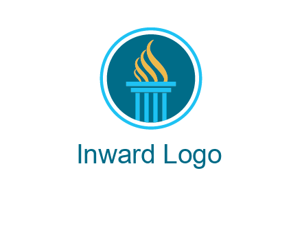 pillar with flames logo