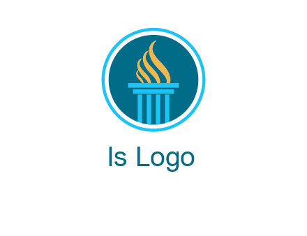 pillar with flames logo