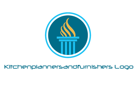 pillar with flames logo