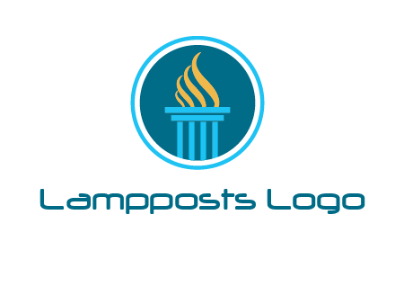 pillar with flames logo