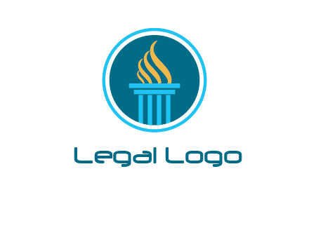 pillar with flames logo