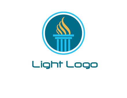 pillar with flames logo