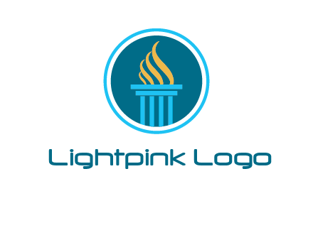 pillar with flames logo