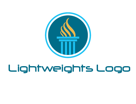 pillar with flames logo