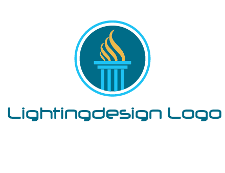 pillar with flames logo