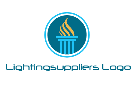 pillar with flames logo