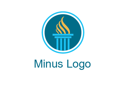 pillar with flames logo
