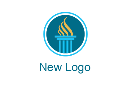 pillar with flames logo