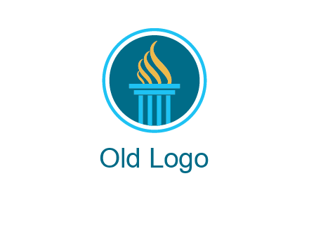 pillar with flames logo