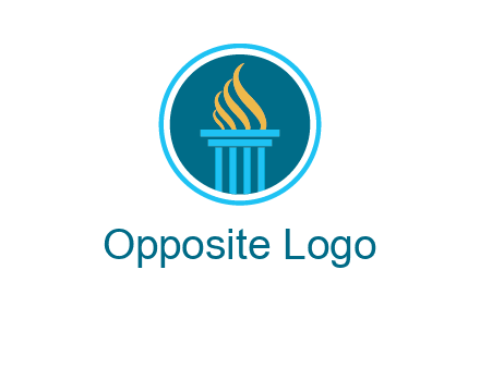 pillar with flames logo