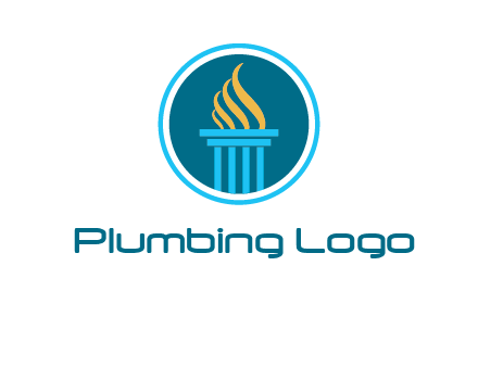pillar with flames logo