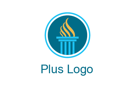 pillar with flames logo