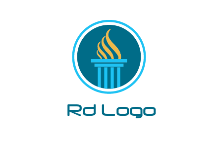 pillar with flames logo