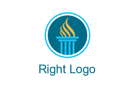 pillar with flames logo
