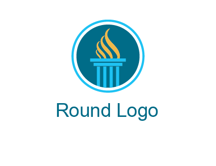 pillar with flames logo