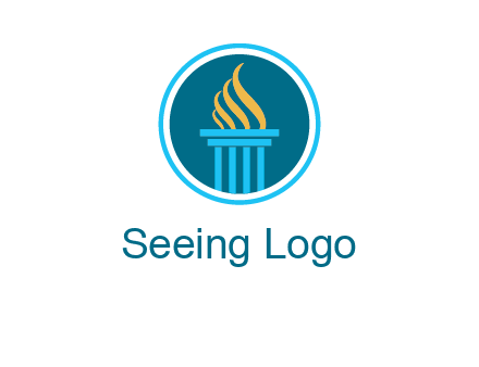 pillar with flames logo