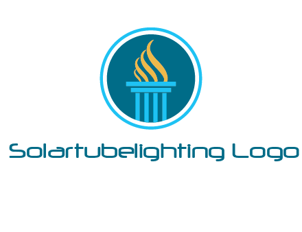 pillar with flames logo