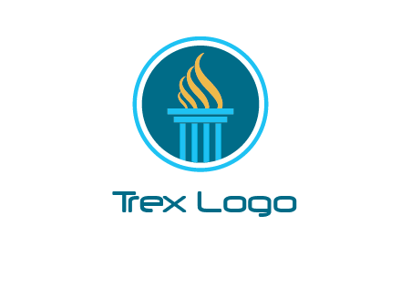 pillar with flames logo